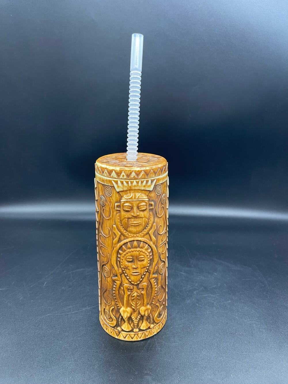 Disney Parks Trader Sam’s Whirley Drinkworks Plastic Tiki Drink Cup With Straw
